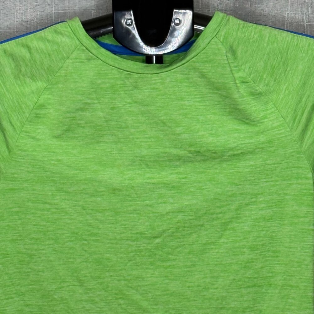 C9 by Champion - Boys Short Sleeve Lime Green Shirt With Blue Piping - Size YMed